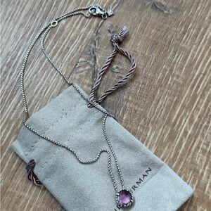 David Yurman Petite Chatelaine Pendant Necklace with Amethyst with Receipt